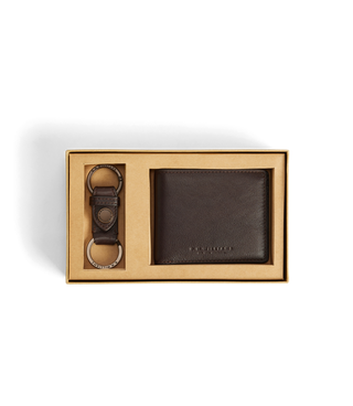 Wallet And Keyring Gift Set - Chestnut