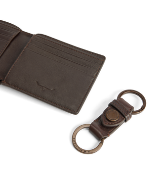 Wallet And Keyring Gift Set - Chestnut