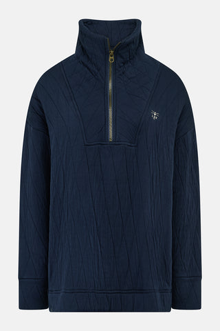 Cameron Quilted Quarter Zip - Navy