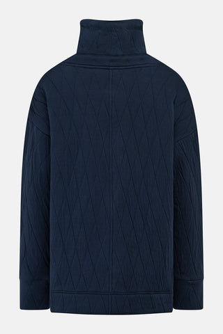 Cameron Quilted Quarter Zip - Navy