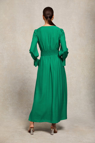 Phoebe V-Neck Maxi Dress Jewell Green