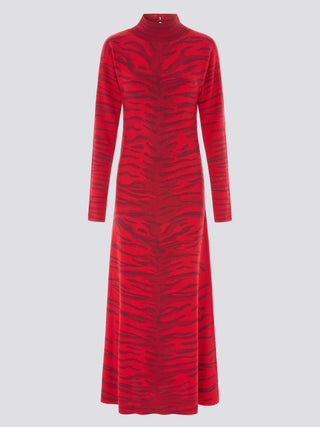 Silk-Viscose Ace Dress in Debbie Red
