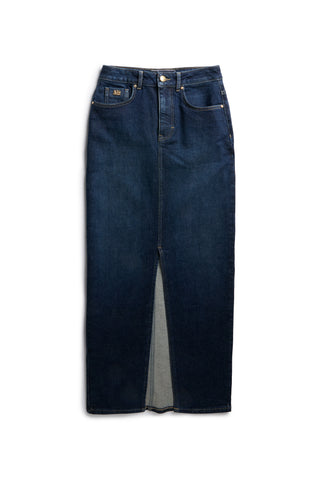 Denim Maxi Skirt Deep Indigo