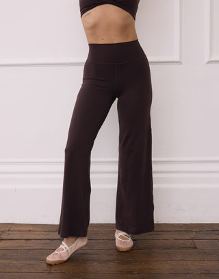 Day Kind Wide Leg Leggings - Mocha Bean