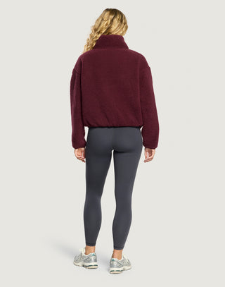 Industry Fleece High Collar Jacket - Cherry Crush