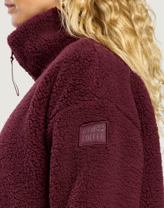 Industry Fleece High Collar Jacket - Cherry Crush