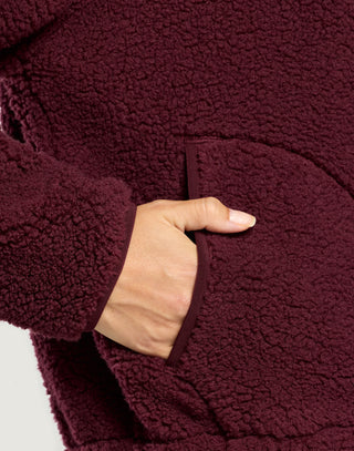 Industry Fleece High Collar Jacket - Cherry Crush