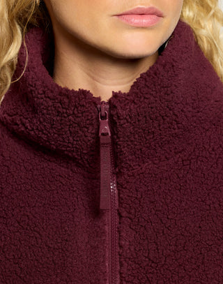 Industry Fleece High Collar Jacket - Cherry Crush