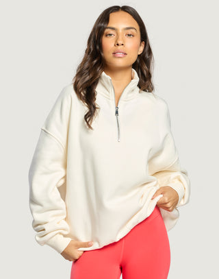 Sierra Half Zip Sweatshirt - Ecru