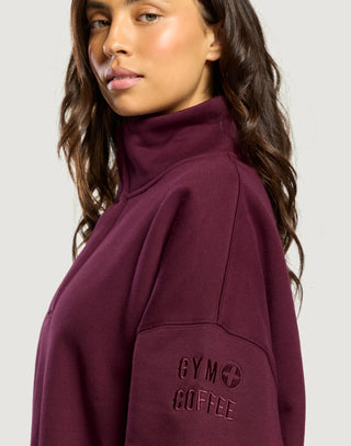 Snap Collar Sierra Sweatshirt - Cherry Crush