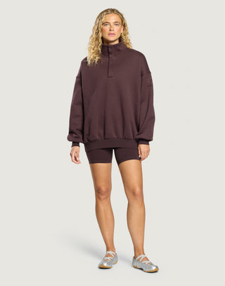 Snap Collar Sierra Sweatshirt in Mocha Bean