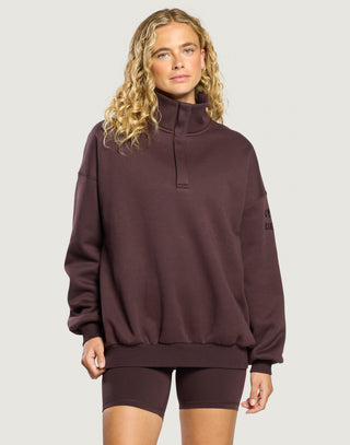 Snap Collar Sierra Sweatshirt in Mocha Bean