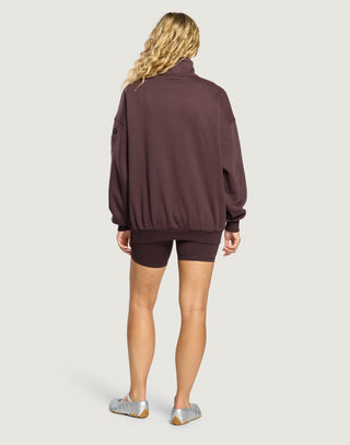 Snap Collar Sierra Sweatshirt in Mocha Bean