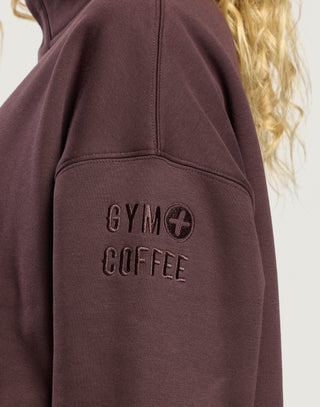 Snap Collar Sierra Sweatshirt in Mocha Bean