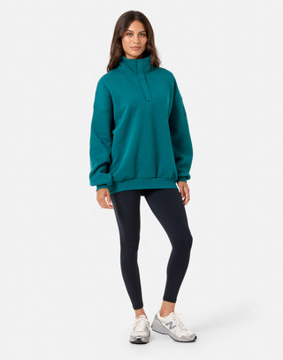 Snap Collar Sierra Sweatshirt Teal