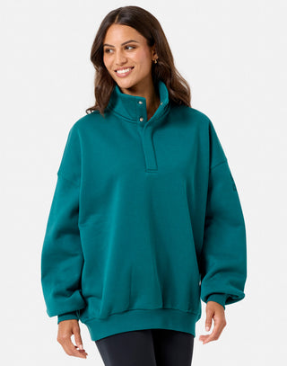 Snap Collar Sierra Sweatshirt Teal
