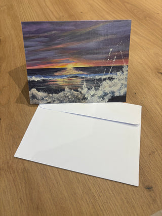 Sunset on the Sea Greetings Card