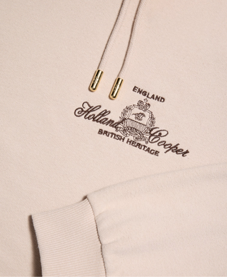 Relaxed Fit Script Hoodie Stone