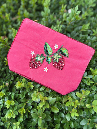 PINK STRAWBERRY MEDIUM POUCH