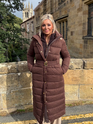 AROSA LUXE LONGLINE COAT - WALNUT