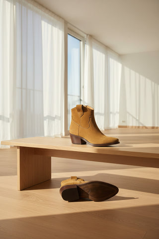 Cassidy Suede Cowboy Boot - Tan