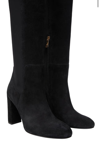 Albany Heeled Boot Black Suede