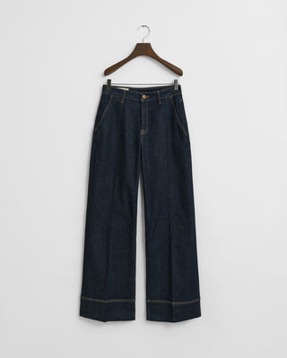 Wide Flared Tailored Jeans - Indigo