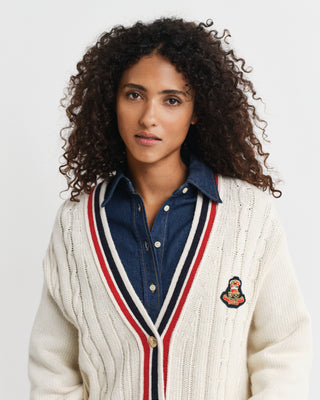 Varsity Cable V-Neck Cardigan