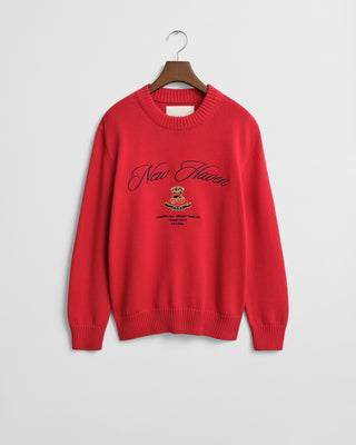 Graphic Cotton C-Neck in Red