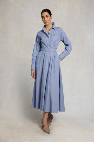 AIMEE DRESS IN BLUE STRIPE