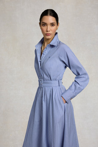AIMEE DRESS IN BLUE STRIPE