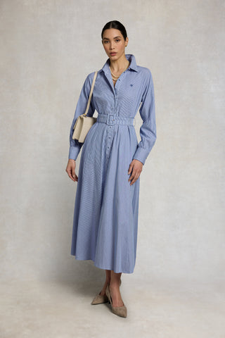 AIMEE DRESS IN BLUE STRIPE