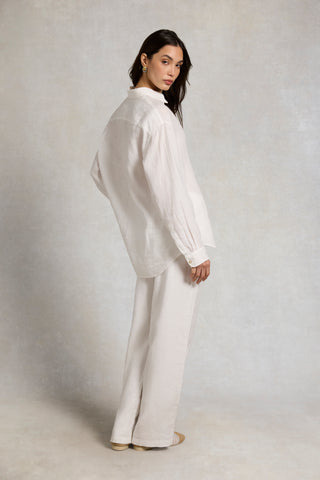 RELAXED FIT AMALFI SHIRT OPTIC WHITE LINEN