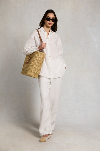 RELAXED FIT AMALFI SHIRT OPTIC WHITE LINEN