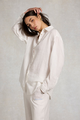 RELAXED FIT AMALFI SHIRT OPTIC WHITE LINEN