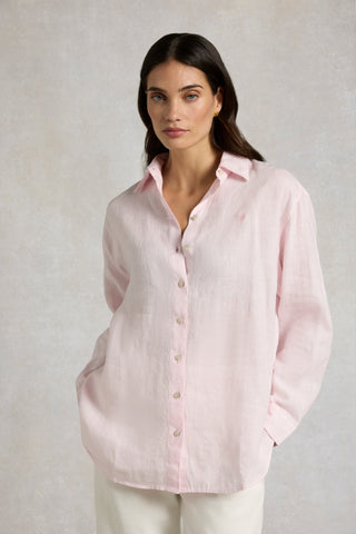 RELAXED FIT AMALFI SHIRT POWDER PINK LINEN