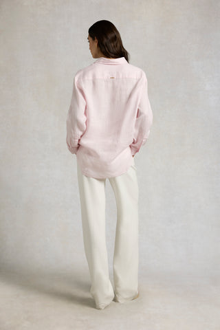 RELAXED FIT AMALFI SHIRT POWDER PINK LINEN