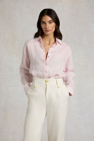 RELAXED FIT AMALFI SHIRT POWDER PINK LINEN