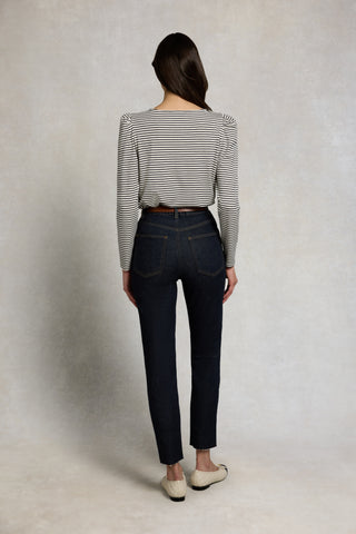 HIGH RISE SLIM JEAN IN SUPER DARK DENIM