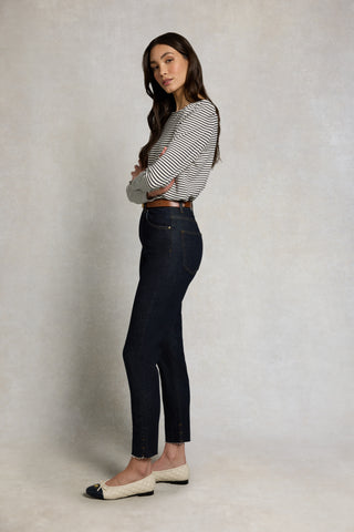 HIGH RISE SLIM JEAN IN SUPER DARK DENIM