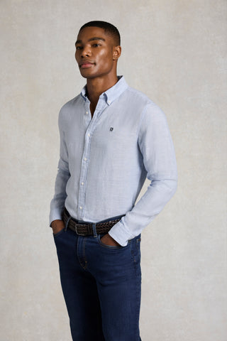 Regular Fit Linen Shirt (Men's) Sky Blue