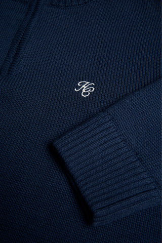 QUARTER ZIP KNIT (MEN'S) INK NAVY