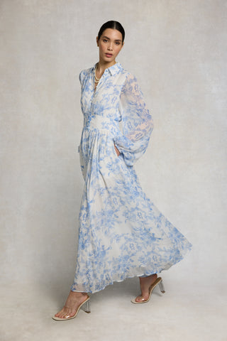 PAROS SHIRT DRESS ENGLISH BLUE GARDEN