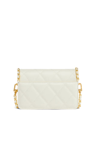QUILTED CROSSBODY BAG CREAM LEATHER