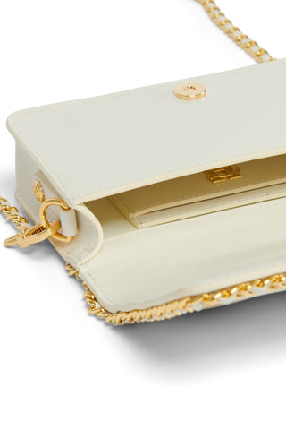 QUILTED CROSSBODY BAG CREAM LEATHER