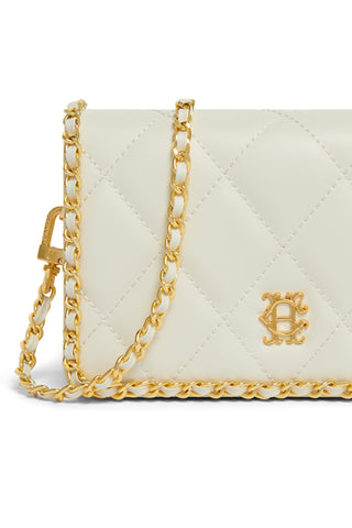 QUILTED CROSSBODY BAG CREAM LEATHER