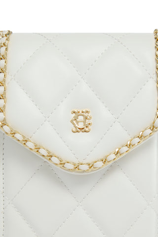 QUILTED CROSSBODY POUCH CREAM LEATHER