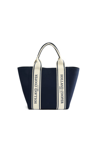 RACQUETS TOTE WASHED NAVY ECRU