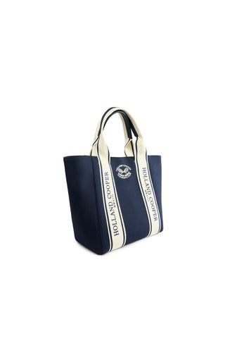 RACQUETS TOTE WASHED NAVY ECRU