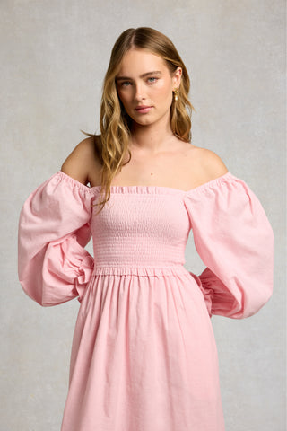 SMOCK DRESS PALE PINK